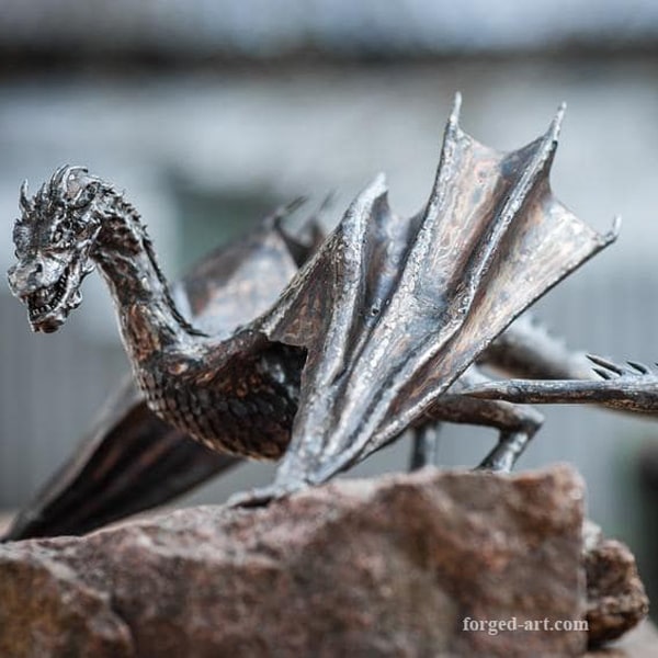 Forged stainless steel dragon - Smaug